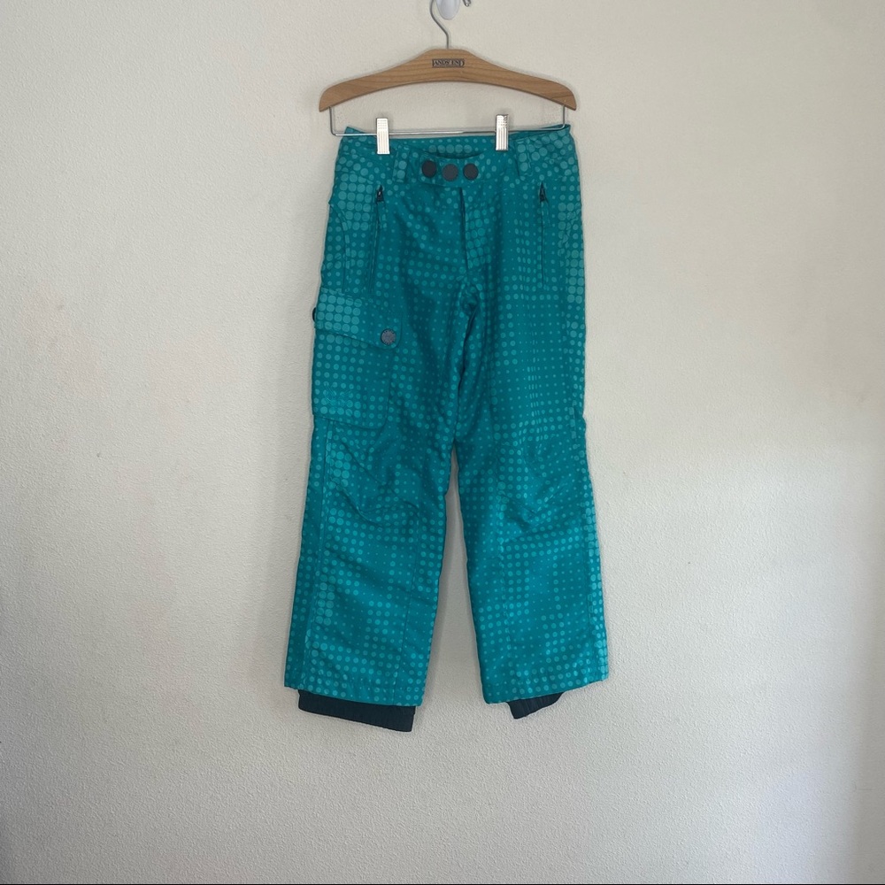 Teal Polka Dot Ski pants. (Girl)